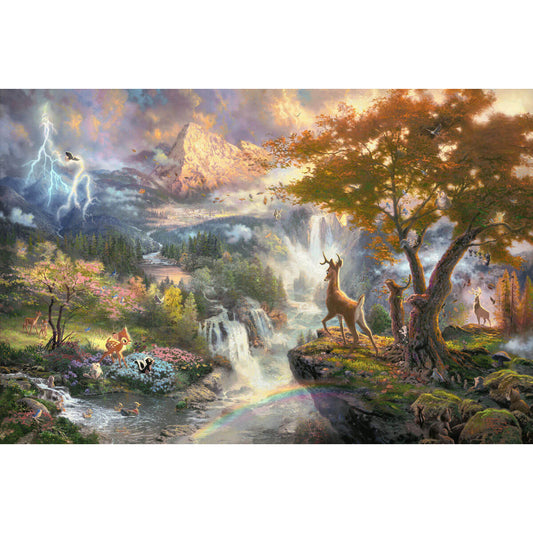 1000-Piece Premium Wooden Jigsaw Puzzle for Adults – Bambi Forest | Artisan Crafted, Whimsical Shapes & Unique Designs, Best Relaxation Gift
