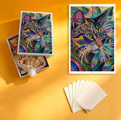 1000-Piece Premium Wooden Jigsaw Puzzle for Adults – Bigote | Artisan Crafted, Whimsical Shapes & Unique Designs, Best Relaxation Gift