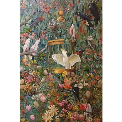 1000-Piece Premium Wooden Jigsaw Puzzle for Adults – ‌Birdcage in Bloom | Artisan Crafted, Whimsical Shapes & Unique Designs, Best Relaxation Gift