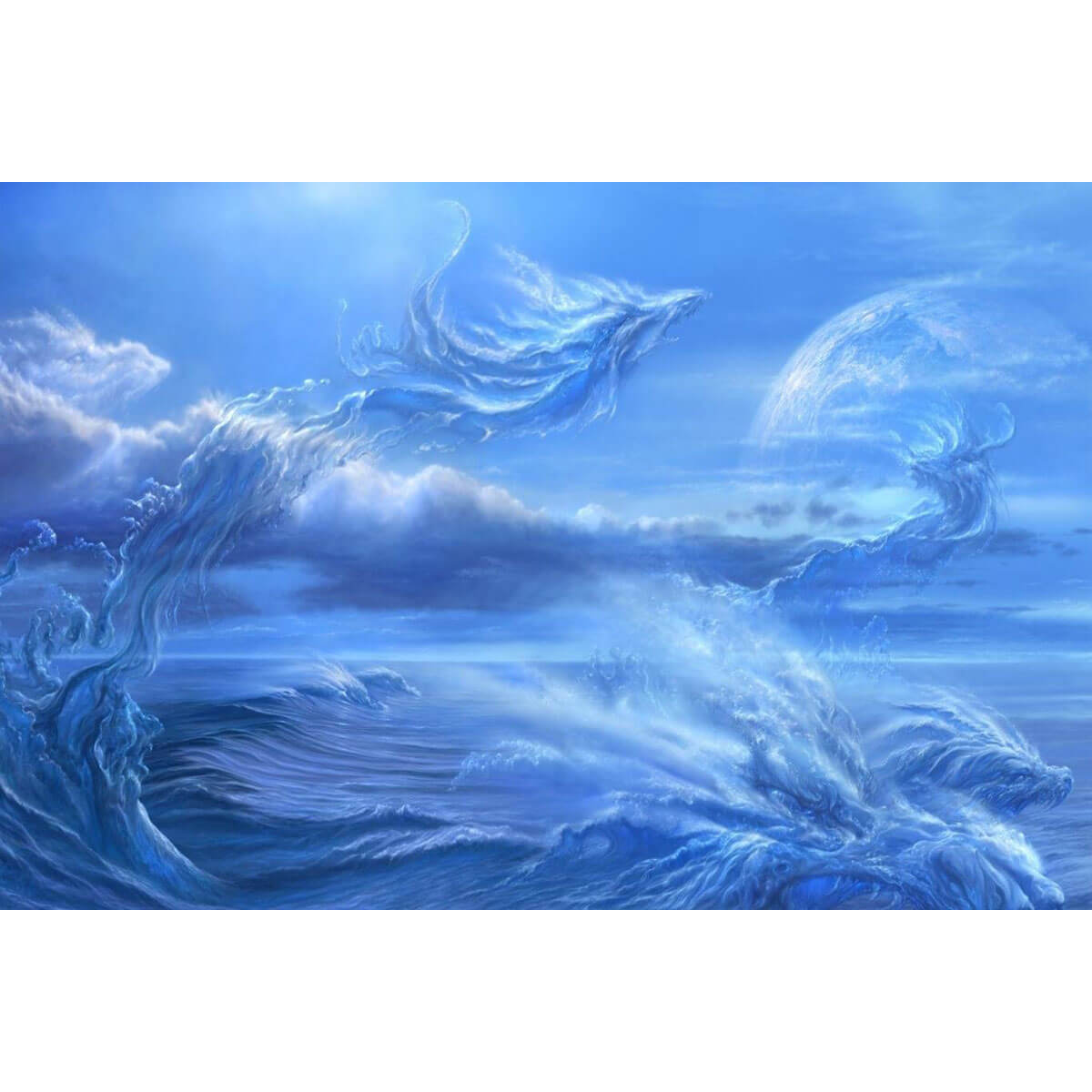 1000-Piece Premium Wooden Jigsaw Puzzle for Adults – Blue Water Spirit | Artisan Crafted, Whimsical Shapes & Unique Designs, Best Relaxation Gift