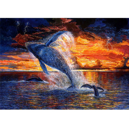 Wooden Jigsaw Puzzle 1000 Piece - Breaching Animal Whale