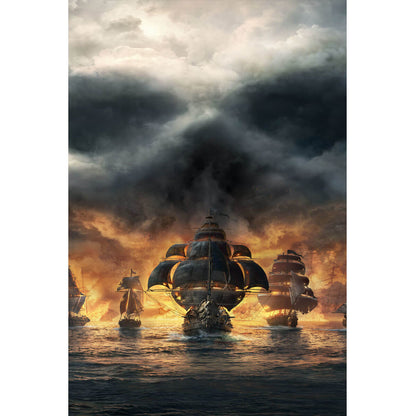 1000-Piece Premium Wooden Jigsaw Puzzle for Adults – Burning Sea Battle | Artisan Crafted, Whimsical Shapes & Unique Designs, Best Relaxation Gift