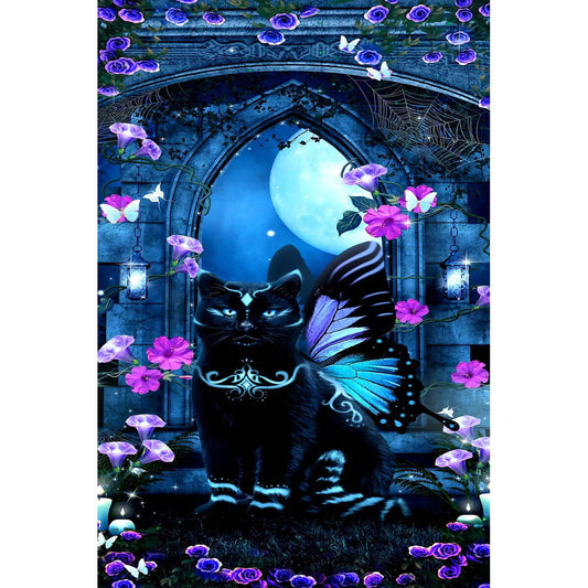 1000-Piece Premium Wooden Jigsaw Puzzle for Adults – Butterfly Winged Cat | Artisan Crafted, Whimsical Shapes & Unique Designs, Best Relaxation Gift