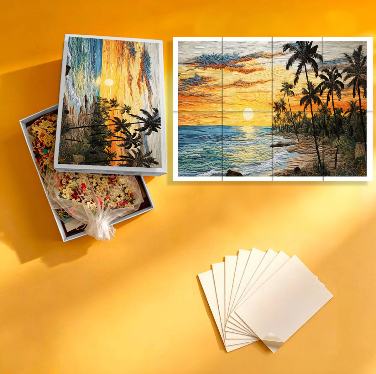 1000-Piece Premium Wooden Jigsaw Puzzle for Adults – Calm Tropical Shore | Artisan Crafted, Whimsical Shapes & Unique Designs, Best Relaxation Gift