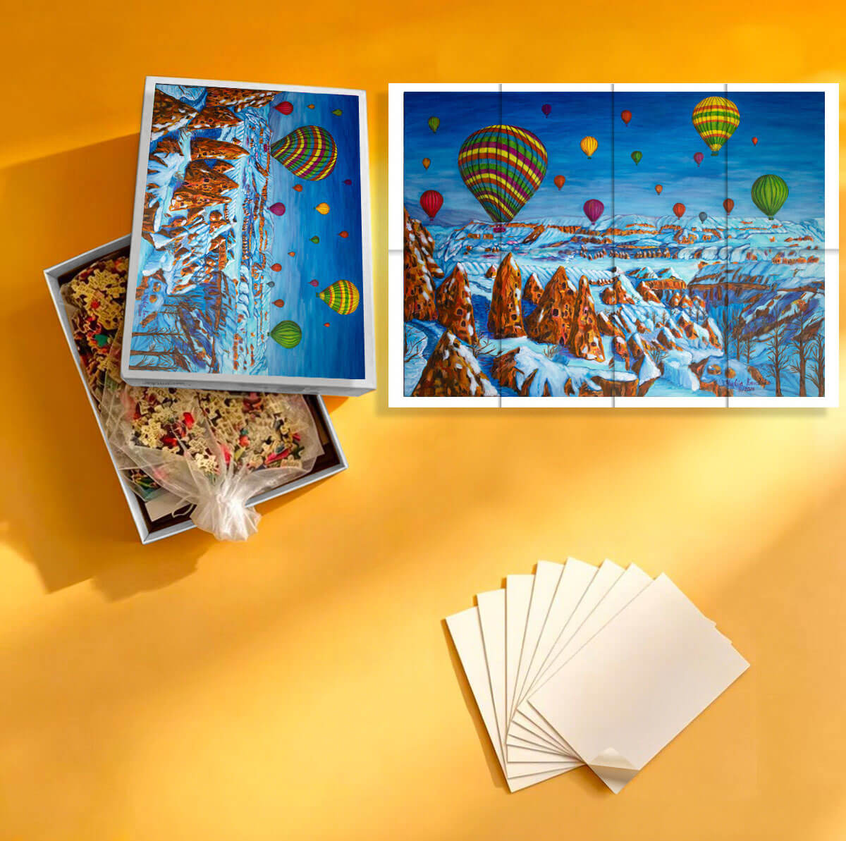 1000-Piece Premium Wooden Jigsaw Puzzle for Adults – Cappadocia | Artisan Crafted, Whimsical Shapes & Unique Designs, Best Relaxation Gift