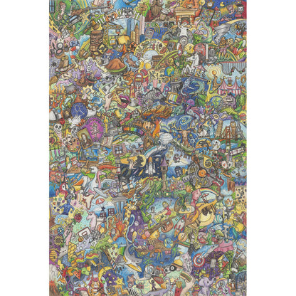 1000-Piece Premium Wooden Jigsaw Puzzle for Adults – Cartoon Collage | Artisan Crafted, Whimsical Shapes & Unique Designs, Best Relaxation Gift