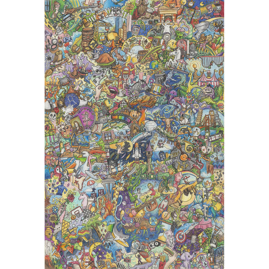 1000-Piece Premium Wooden Jigsaw Puzzle for Adults – Cartoon Collage | Artisan Crafted, Whimsical Shapes & Unique Designs, Best Relaxation Gift