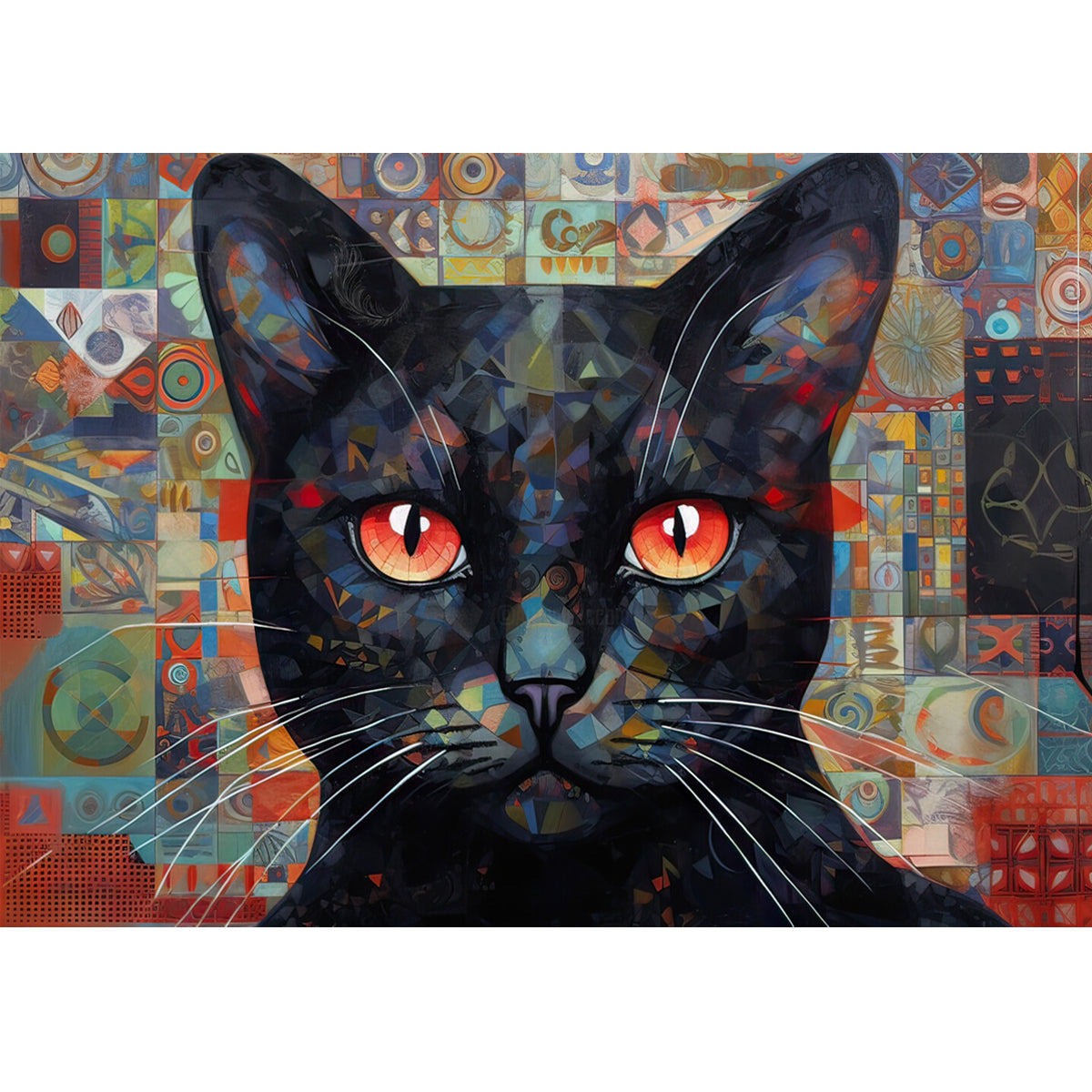 Wooden Jigsaw Puzzle 1000-Piece for Adults – Relaxing Gift Idea & Elegant Home Décor Artwork with Full-Size Poster, Premium Stress Relief Activity - Cat - Artisan Puzzles