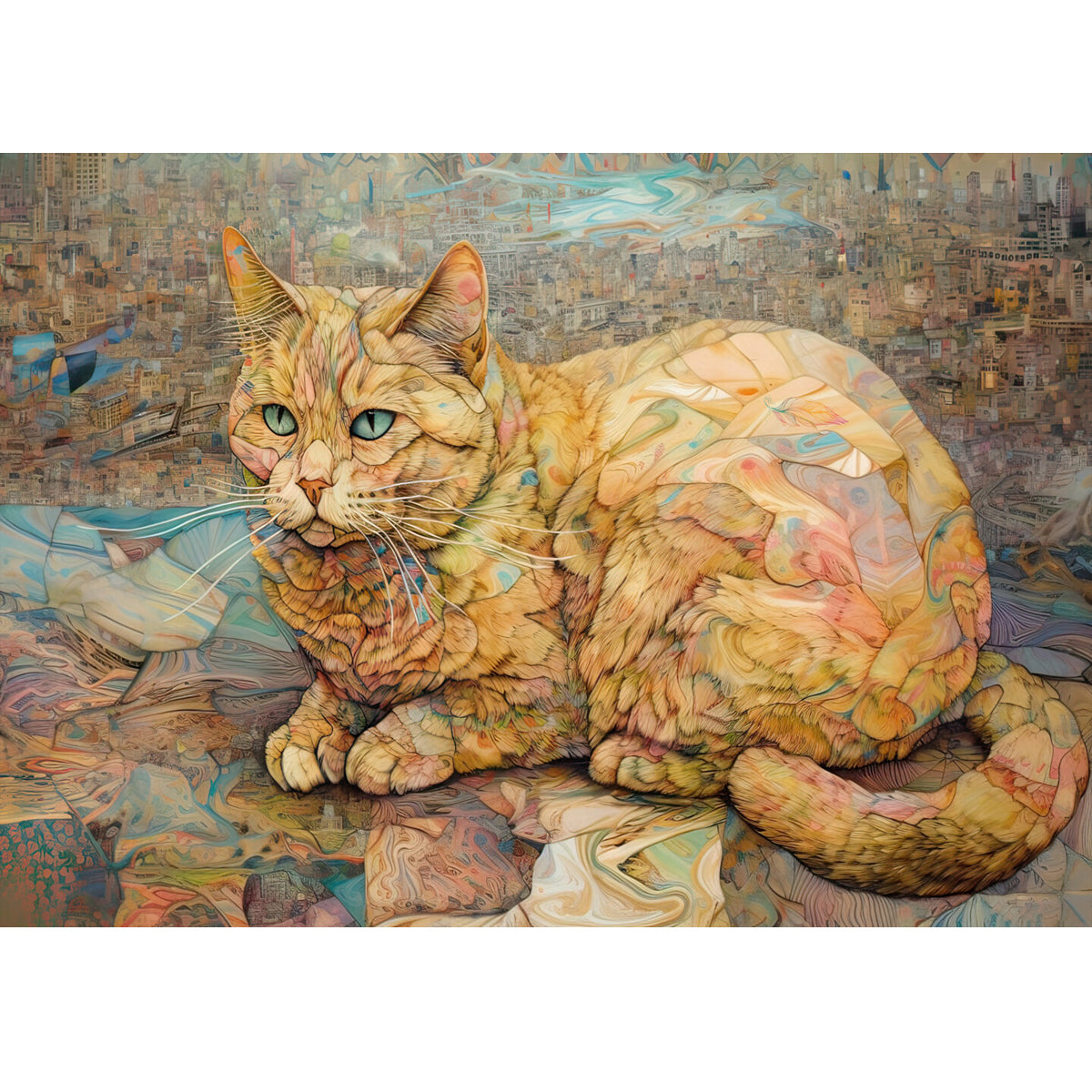 Wooden Jigsaw Puzzle 1000-Piece for Adults – Relaxing Gift Idea & Elegant Home Décor Artwork with Full-Size Poster, Premium Stress Relief Activity - Cat 4 - Artisan Puzzles