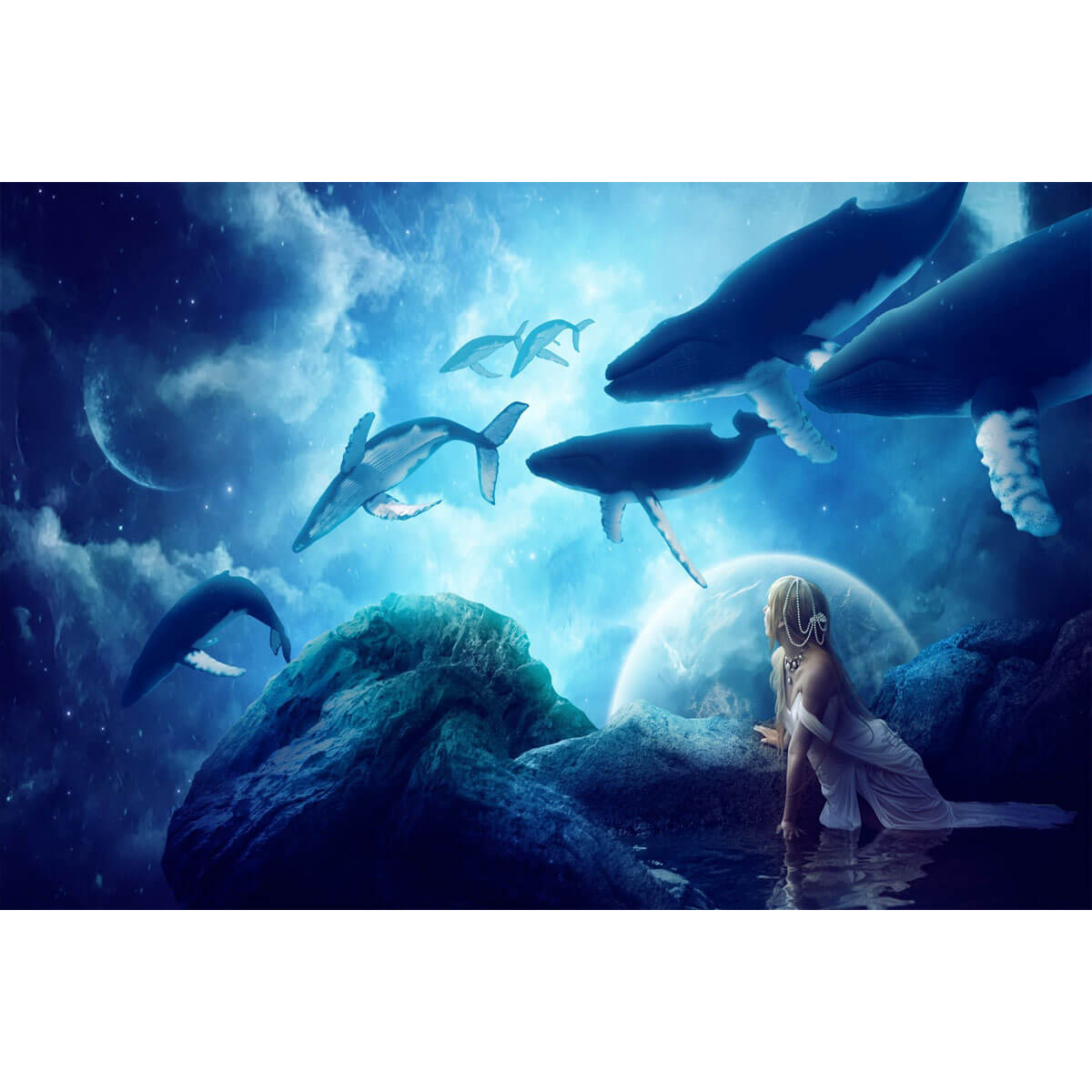 1000-Piece Premium Wooden Jigsaw Puzzle for Adults – Celestial Whale Dreamscape | Artisan Crafted, Whimsical Shapes & Unique Designs, Best Relaxation Gift