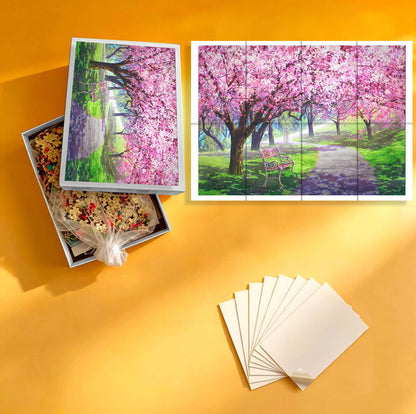 1000-Piece Premium Wooden Jigsaw Puzzle for Adults – Cherry Blossom Serenity | Artisan Crafted, Whimsical Shapes & Unique Designs, Best Relaxation Gift