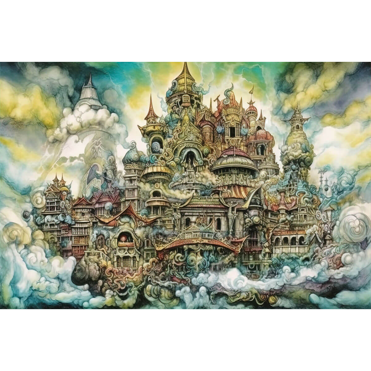 1000-Piece Premium Wooden Jigsaw Puzzle for Adults – Coastal Fairy Village | Artisan Crafted, Whimsical Shapes & Unique Designs, Best Relaxation Gift