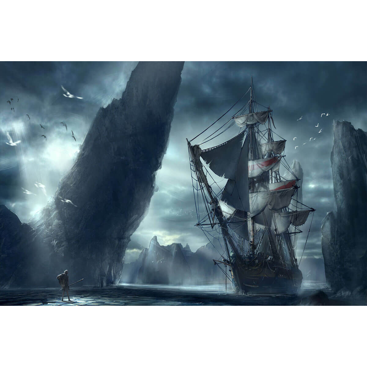 1000-Piece Premium Wooden Jigsaw Puzzle for Adults – Coastal Ship Landing | Artisan Crafted, Whimsical Shapes & Unique Designs, Best Relaxation Gift