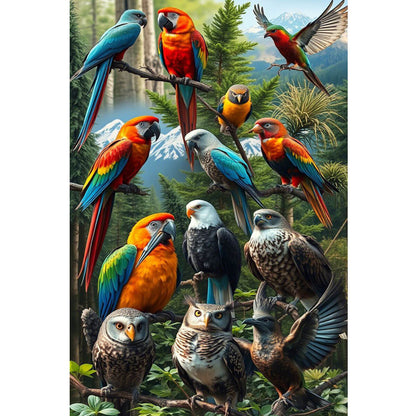 Wooden Jigsaw Puzzle 1000 Piece - Colorful Birds of the Forest