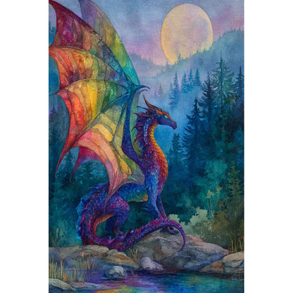 1000-Piece Premium Wooden Jigsaw Puzzle for Adults – Colorful Dragon | Artisan Crafted, Whimsical Shapes & Unique Designs, Best Relaxation Gift