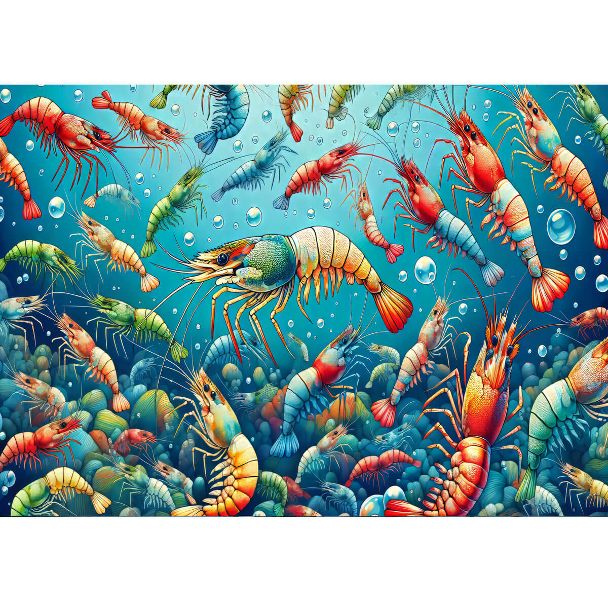 Wooden Jigsaw Puzzle 1000 Piece - Colorful Shrimp