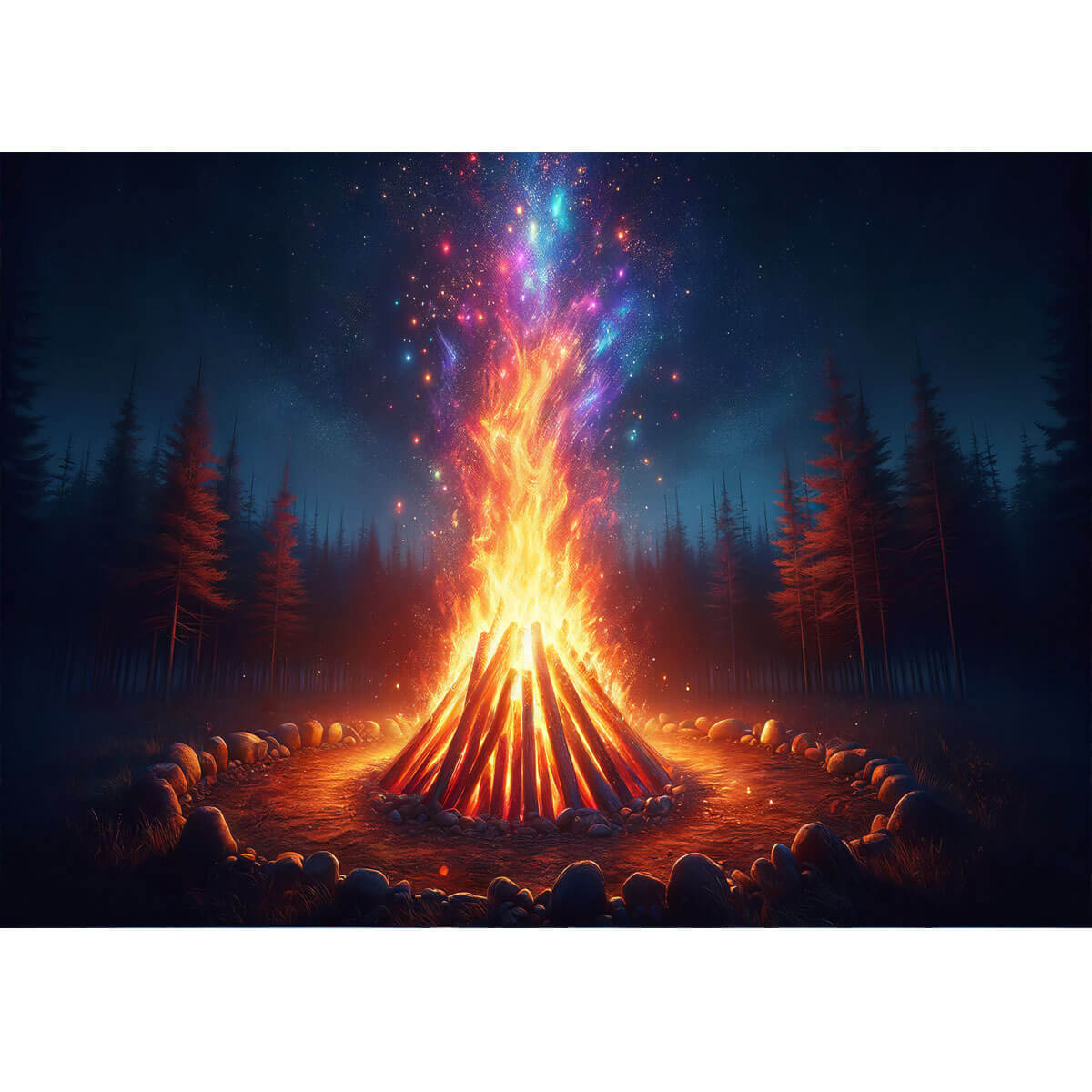 Wooden Jigsaw Puzzle 1000 Piece - Cosmic Bonfire Night