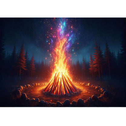 Wooden Jigsaw Puzzle 1000 Piece - Cosmic Bonfire Night