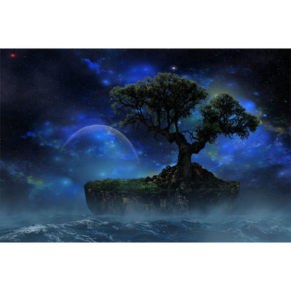 1000-Piece Premium Wooden Jigsaw Puzzle for Adults – Cosmic Tree Island | Artisan Crafted, Whimsical Shapes & Unique Designs, Best Relaxation Gift