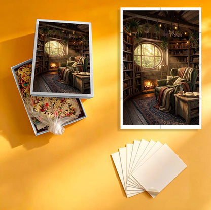 1000-Piece Premium Wooden Jigsaw Puzzle for Adults – Cozy Study | Artisan Crafted, Whimsical Shapes & Unique Designs, Best Relaxation Gift
