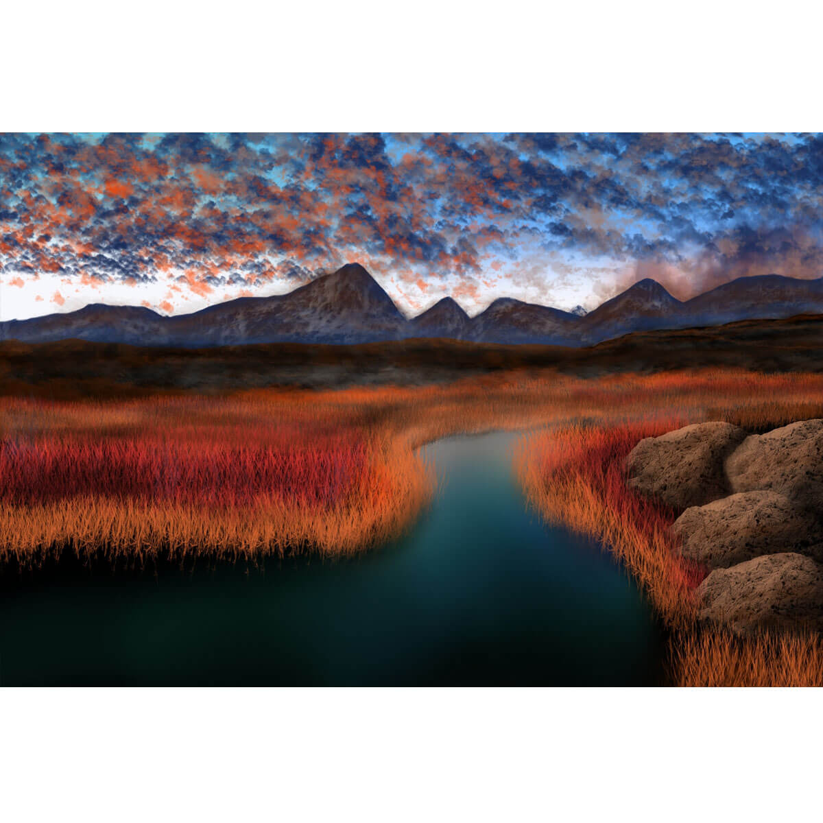 Wooden Jigsaw Puzzle 1000 Piece - Crimson Marsh