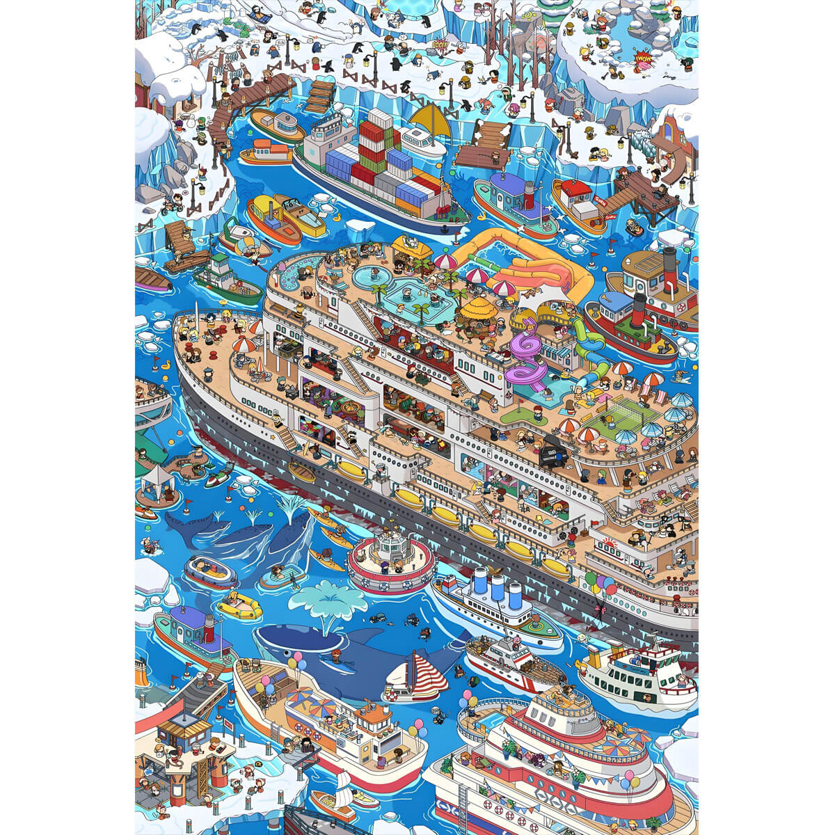 1000-Piece Premium Wooden Jigsaw Puzzle for Adults – Cruise Ship Carnival | Artisan Crafted, Whimsical Shapes & Unique Designs, Best Relaxation Gift