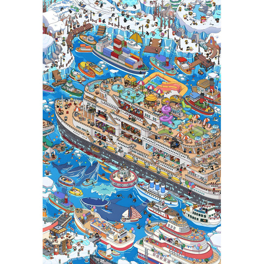 1000-Piece Premium Wooden Jigsaw Puzzle for Adults – Cruise Ship Carnival | Artisan Crafted, Whimsical Shapes & Unique Designs, Best Relaxation Gift