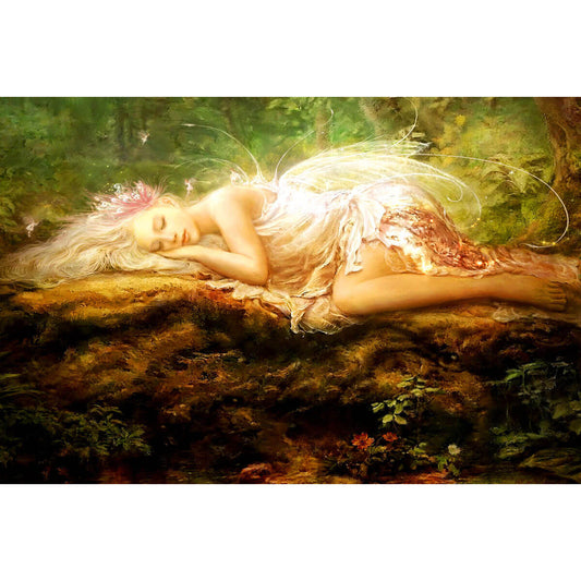 1000-Piece Premium Wooden Jigsaw Puzzle for Adults – Dreaming Fairy of the Golden Woods | Artisan Crafted, Whimsical Shapes & Unique Designs, Best Relaxation Gift