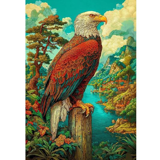 1000-Piece Premium Wooden Jigsaw Puzzle for Adults – Eagle Bird | Artisan Crafted, Whimsical Shapes & Unique Designs, Best Relaxation Gift