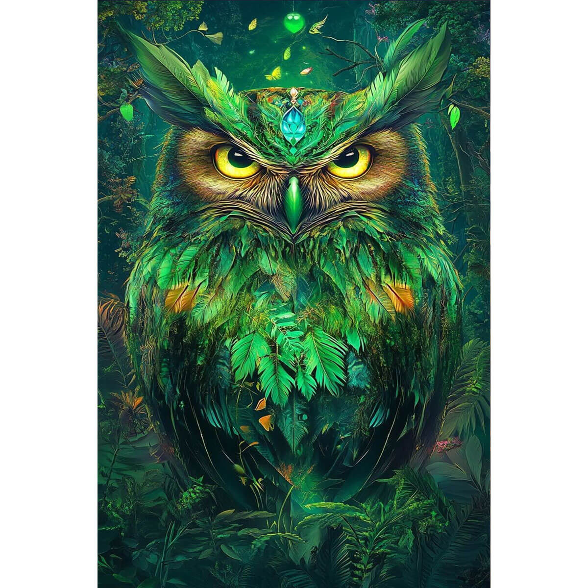 1000-Piece Premium Wooden Jigsaw Puzzle for Adults – Emerald Forest Owl | Artisan Crafted, Whimsical Shapes & Unique Designs, Best Relaxation Gift