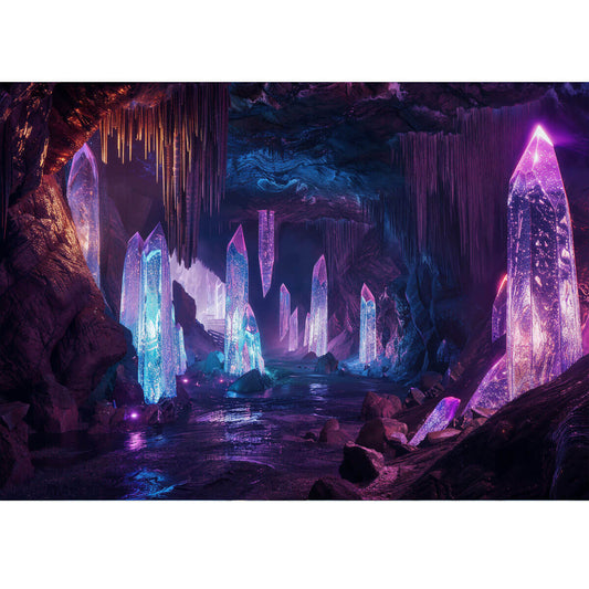 Wooden Jigsaw Puzzle 1000 Piece - Enchanted Crystal Cave  Fantasy Adventure