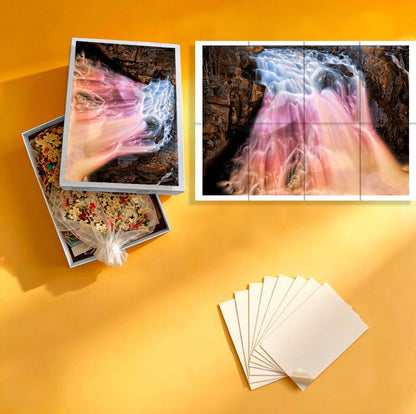 1000-Piece Premium Wooden Jigsaw Puzzle for Adults – Enchanted Rainbow Falls | Artisan Crafted, Whimsical Shapes & Unique Designs, Best Relaxation Gift