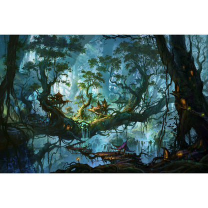 Wooden Jigsaw Puzzle 1000 Piece - Enchanted Treehouse Forest