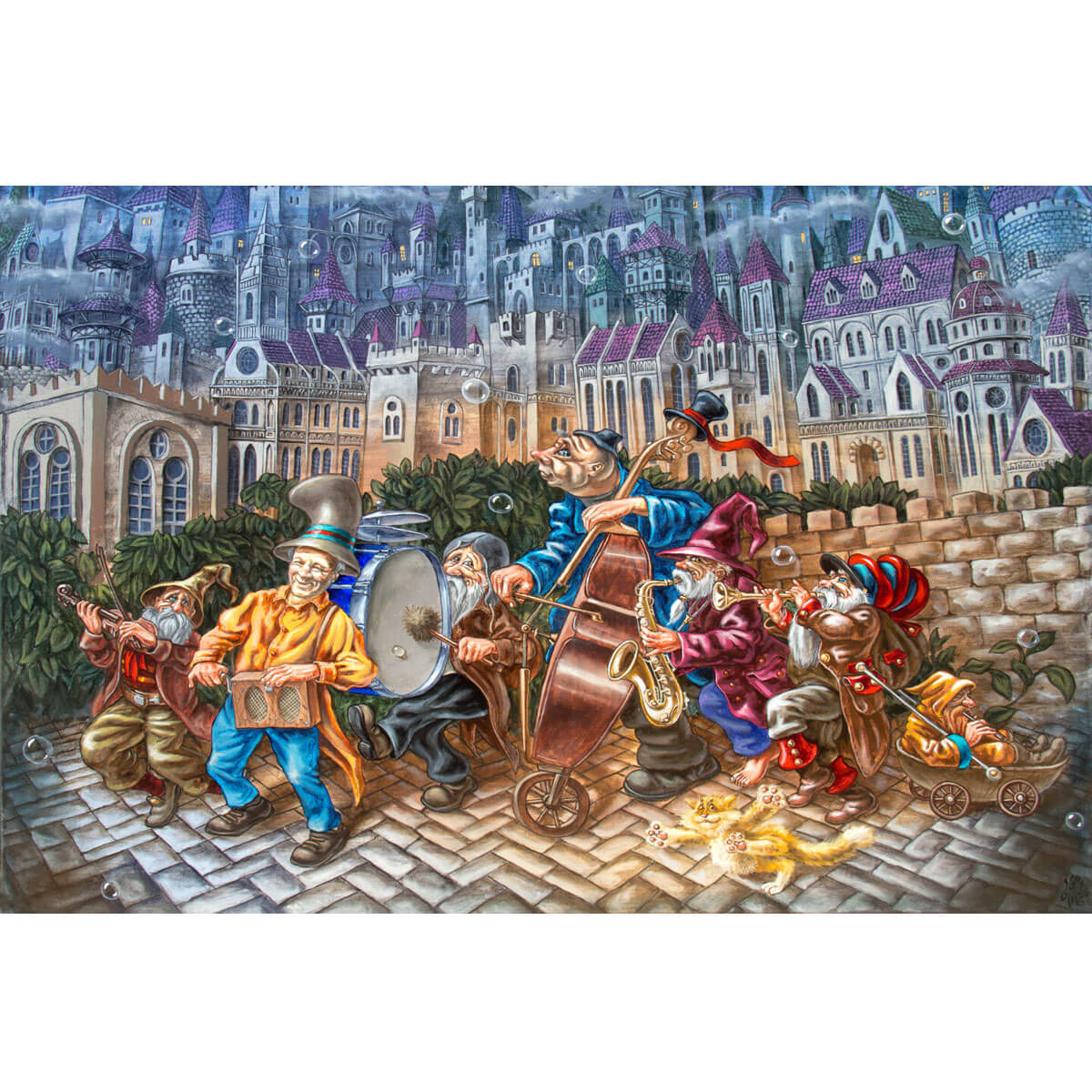 Wooden Jigsaw Puzzle 1000 Piece - Evening Jazz of the Sunny Cat
