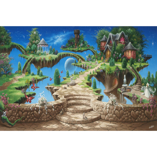 1000-Piece Premium Wooden Jigsaw Puzzle for Adults – Fantasy Island | Artisan Crafted, Whimsical Shapes & Unique Designs, Best Relaxation Gift