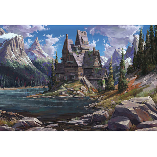 Wooden Jigsaw Puzzle 1000 Piece - Fantasy Mountain House
