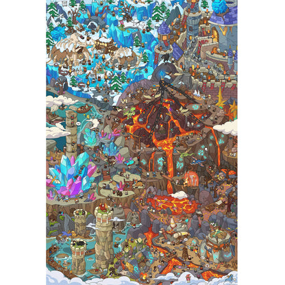 1000-Piece Premium Wooden Jigsaw Puzzle for Adults – Fantasy Realm | Artisan Crafted, Whimsical Shapes & Unique Designs, Best Relaxation Gift