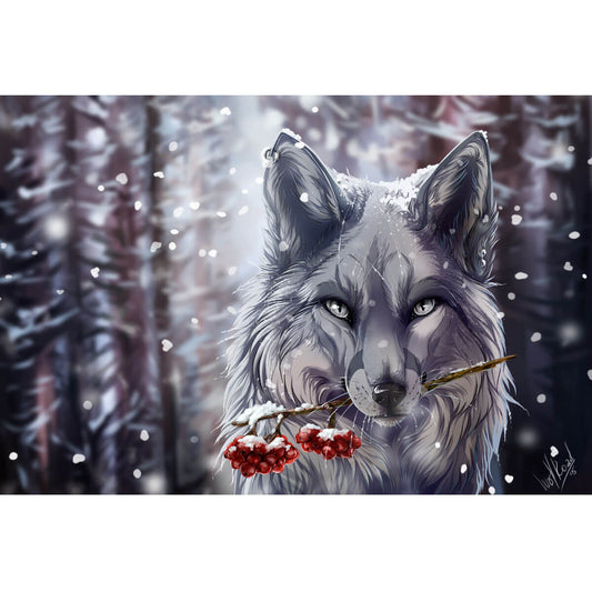 Wooden Jigsaw Puzzle 1000 Piece - Fantasy Wolf in Snow