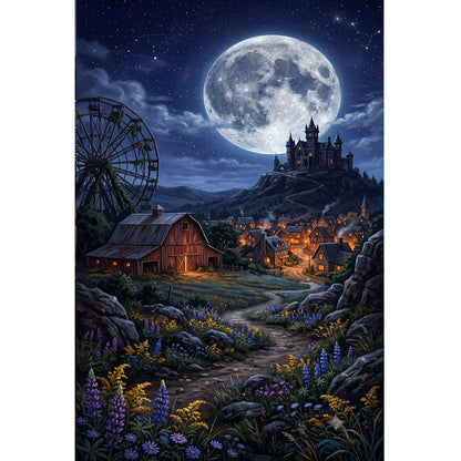 1000-Piece Premium Wooden Jigsaw Puzzle for Adults – Ferris Town| Artisan Crafted, Whimsical Shapes & Unique Designs, Best Relaxation Gift