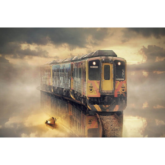1000-Piece Premium Wooden Jigsaw Puzzle for Adults – Floating Train Through Cloud Kingdom | Artisan Crafted, Whimsical Shapes & Unique Designs, Best Relaxation Gift
