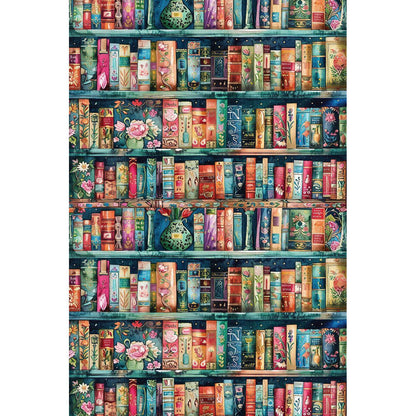 1000-Piece Premium Wooden Jigsaw Puzzle for Adults – Floral Bookshelf | Artisan Crafted, Whimsical Shapes & Unique Designs, Best Relaxation Gift