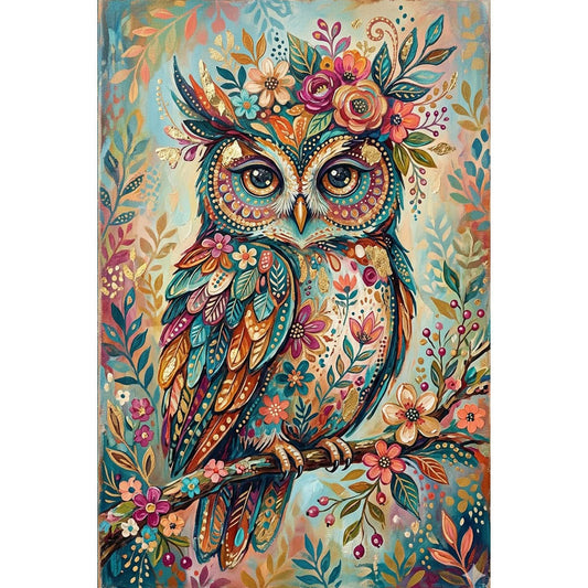 1000-Piece Premium Wooden Jigsaw Puzzle for Adults – Floral Crown Owl | Artisan Crafted, Whimsical Shapes & Unique Designs, Best Relaxation Gift