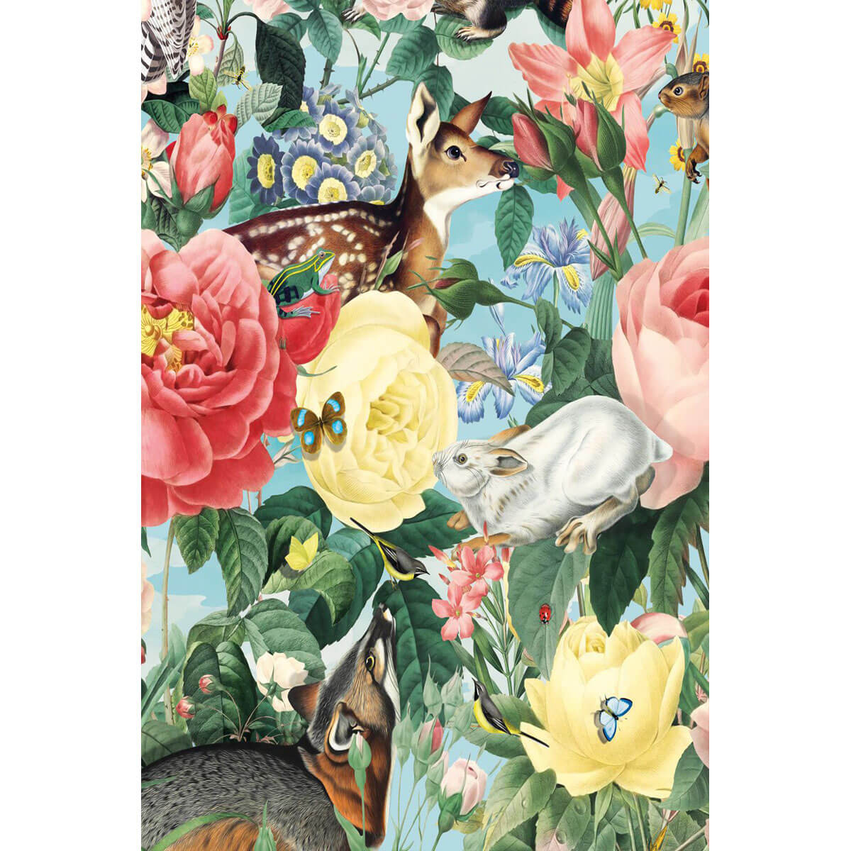 1000-Piece Premium Wooden Jigsaw Puzzle for Adults – Floral Deer and Rabbit | Artisan Crafted, Whimsical Shapes & Unique Designs, Best Relaxation Gift