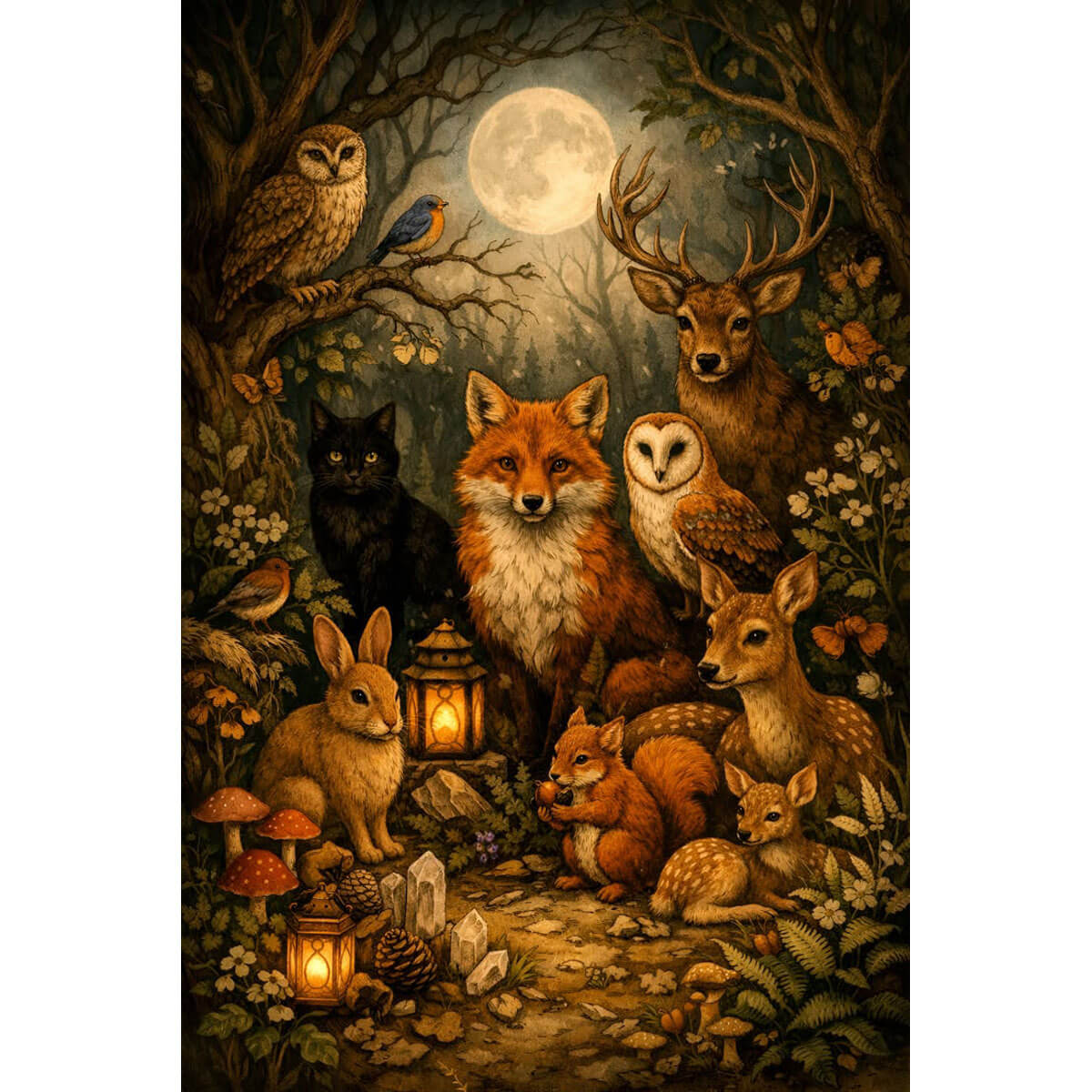 1000-Piece Premium Wooden Jigsaw Puzzle for Adults – Forest Animals | Artisan Crafted, Whimsical Shapes & Unique Designs, Best Relaxation Gift