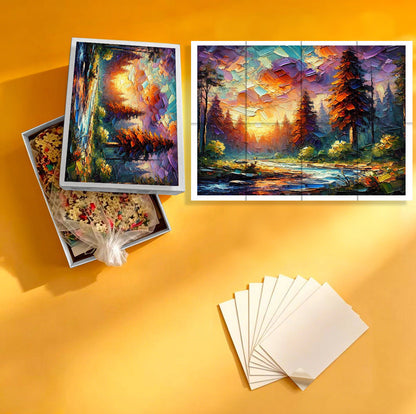 1000-Piece Premium Wooden Jigsaw Puzzle for Adults – Forest Glow | Artisan Crafted, Whimsical Shapes & Unique Designs, Best Relaxation Gift