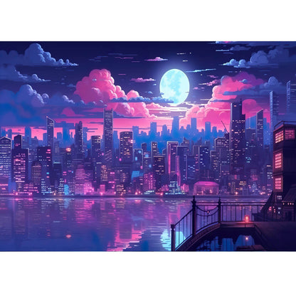 Wooden Jigsaw Puzzle 1000 Piece - Futuristic City At Night