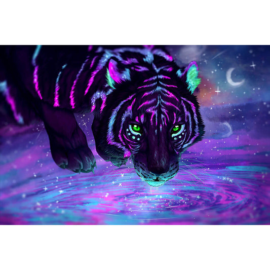 1000-Piece Premium Wooden Jigsaw Puzzle for Adults – Galaxy Tiger | Artisan Crafted, Whimsical Shapes & Unique Designs, Best Relaxation Gift