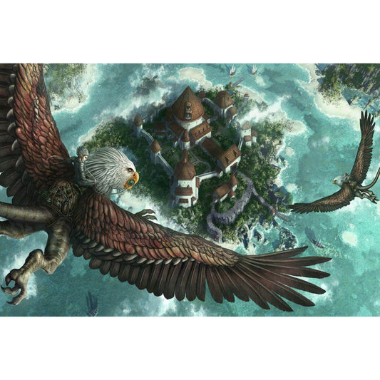 1000-Piece Premium Wooden Jigsaw Puzzle for Adults – Giant Eagle Rider Island | Artisan Crafted, Whimsical Shapes & Unique Designs, Best Relaxation Gift