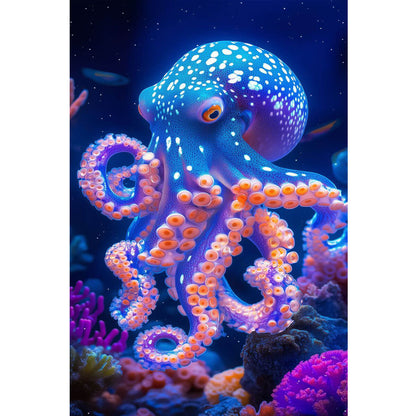 Wooden Jigsaw Puzzle 1000 Piece - Glowing Blue-Ringed Octopus