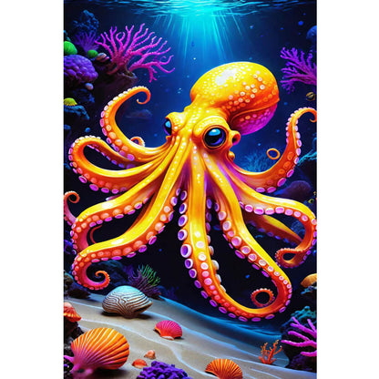 Wooden Jigsaw Puzzle 1000 Piece - Glowing Yellow Octopus